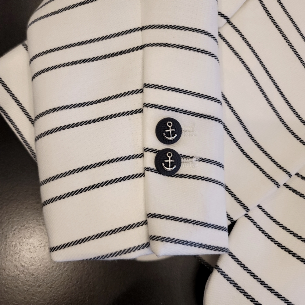 Zara Basic Striped Jacket Blazer, Nautical Theme,… - image 8